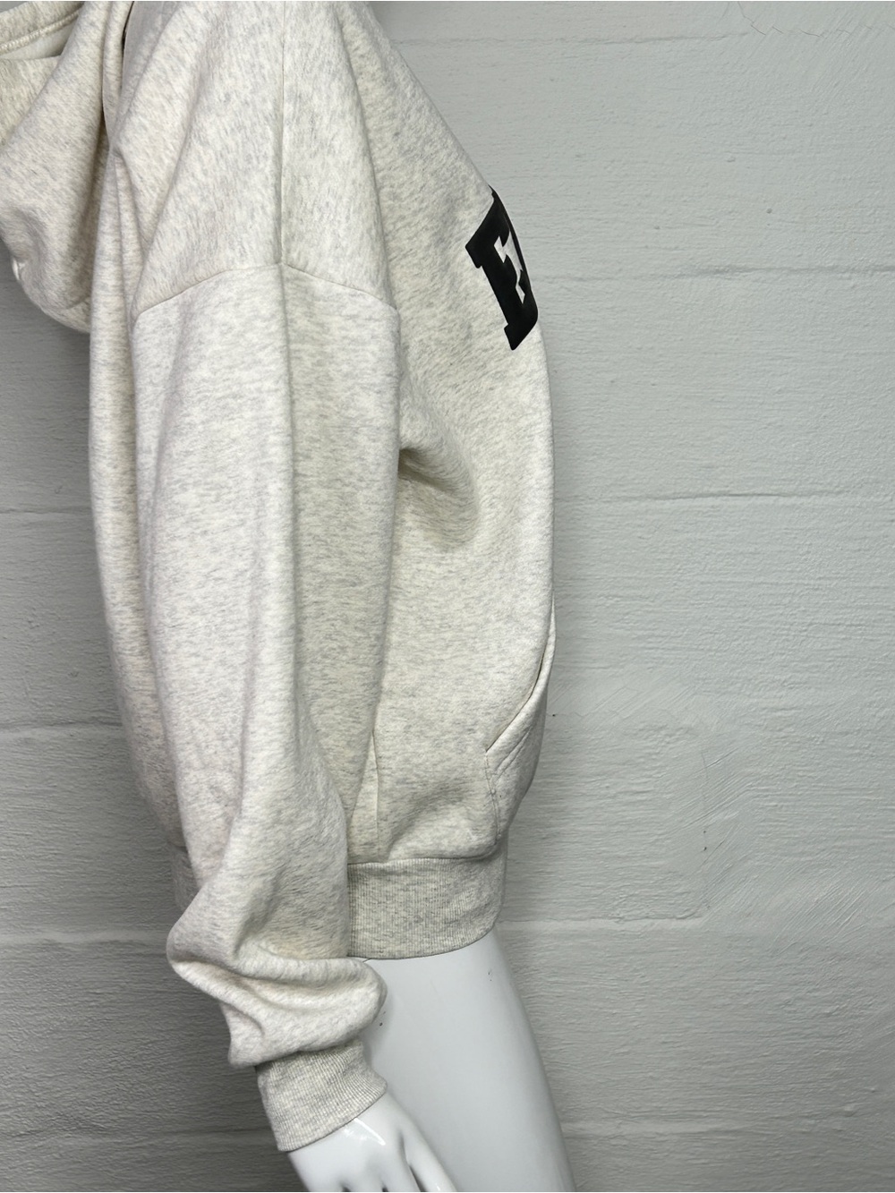 Edikted Oversized Sweatshirt Medium Fleece Pullover Light Gray LA Hoodie NEW - Picture 7 of 13